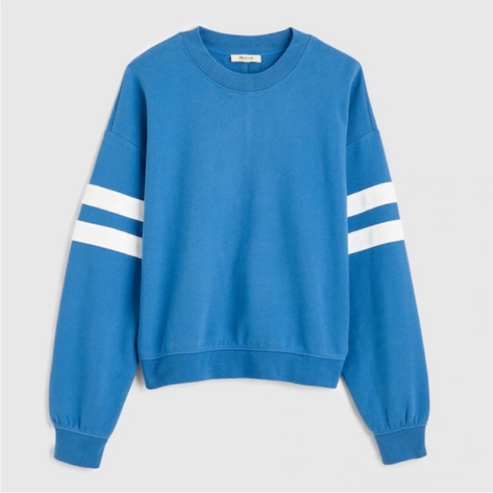 Madewell Crewneck Varsity Sweatshirt Cobalt Blue Pullover Women’s Medium NWT